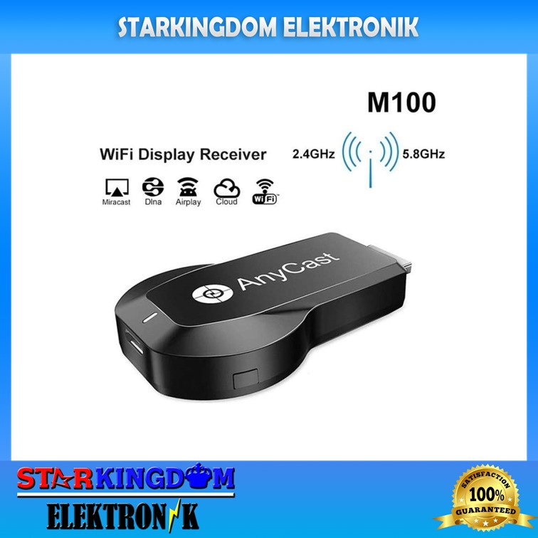 Anycast M100 Dual Band 4K Wireless Mirorring HDMI Dongle Dari HP Ke TV