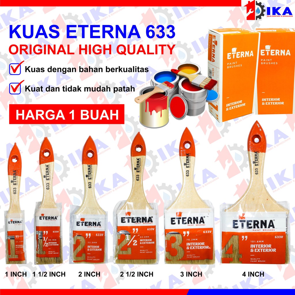 KUAS ETERNA 611 633 ASLI/ CAT TEMBOK BESI KAYU ASLI BULU KUAT FINISHING HALUS KAYU TRIPLEK MINYAK ROLL