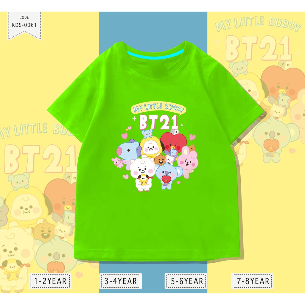 KAOS KPOP BT21 / 100% REAL PICTURE / BAJU ANAK-ANAK COMBED 24S