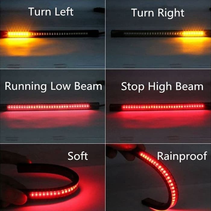 Lampu LED Strip Indikator Rem dan Sein Sepeda Motor Rainproof