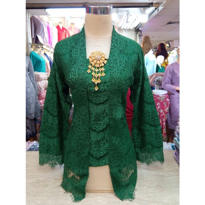 Realpict atasan kebaya kutubaru lengan panjang full puring//kebaaya brukat lengan panjang//kutubaru lengan panjang//kebaya wisuda