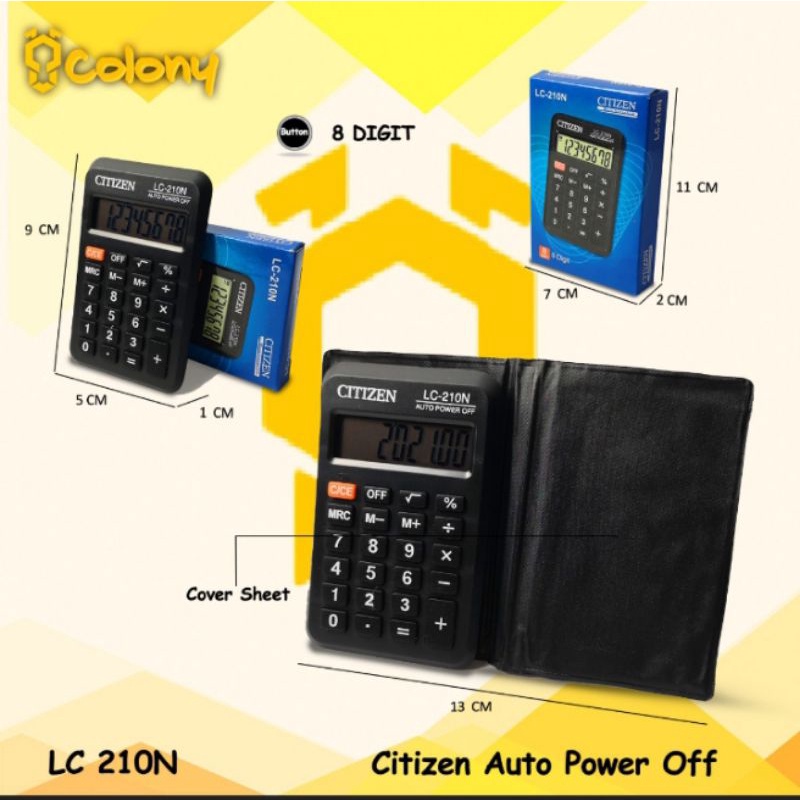 

MURAH Citizen CT210N Kalkulator Calculator Calkulator Kakulator Digital Dagang Sekolah Kantor 8 Digit