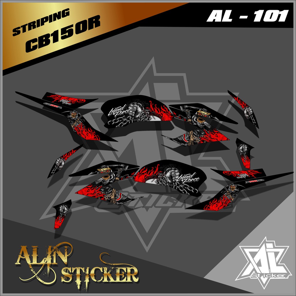 101 Striping CB 150R New 2017 - Striping Honda CB150R New Desain Skull- Sticker Striping CB150R