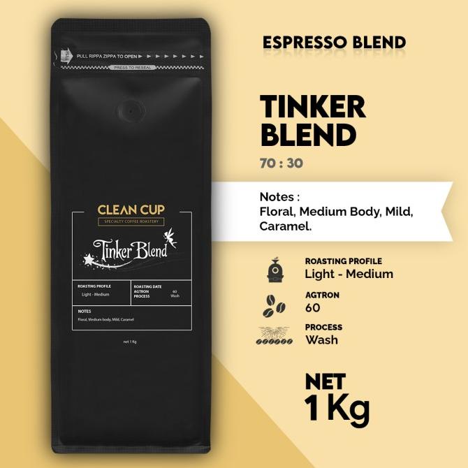 

Kopi Clean Cup Tinker Blend House Blend Whole Bean 1kg