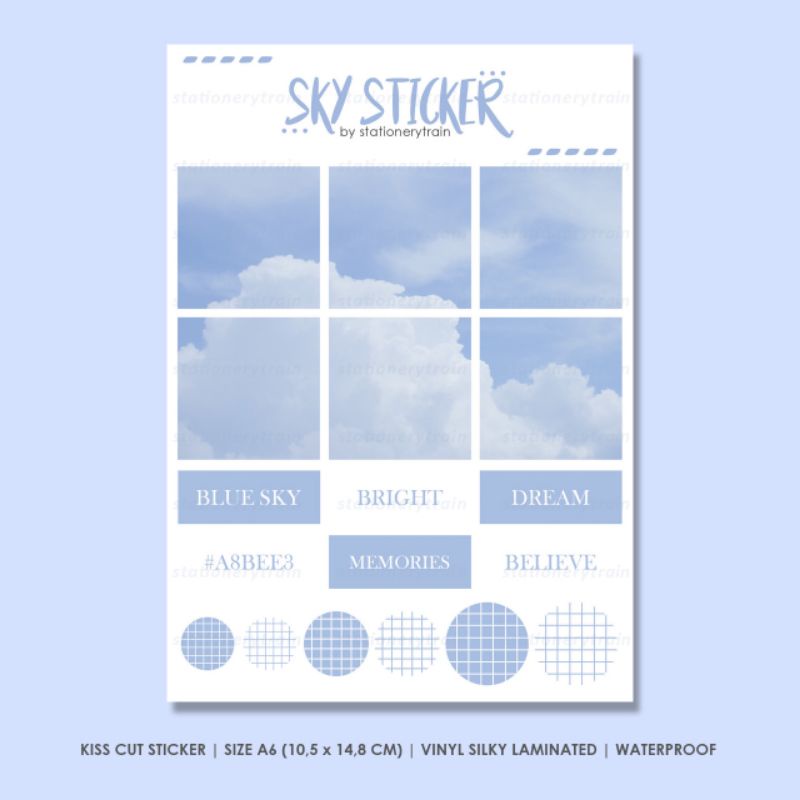 

Stationery Train - Sky Sticker Sheet A6
