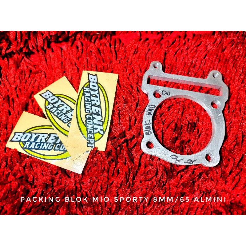 PACKING BLOK GANJEL BLOK PACKING STROKE MIO SPORTY 8MM DIAMETER 70 ALMUNIUM - BOYRENK RACING CONCEPT