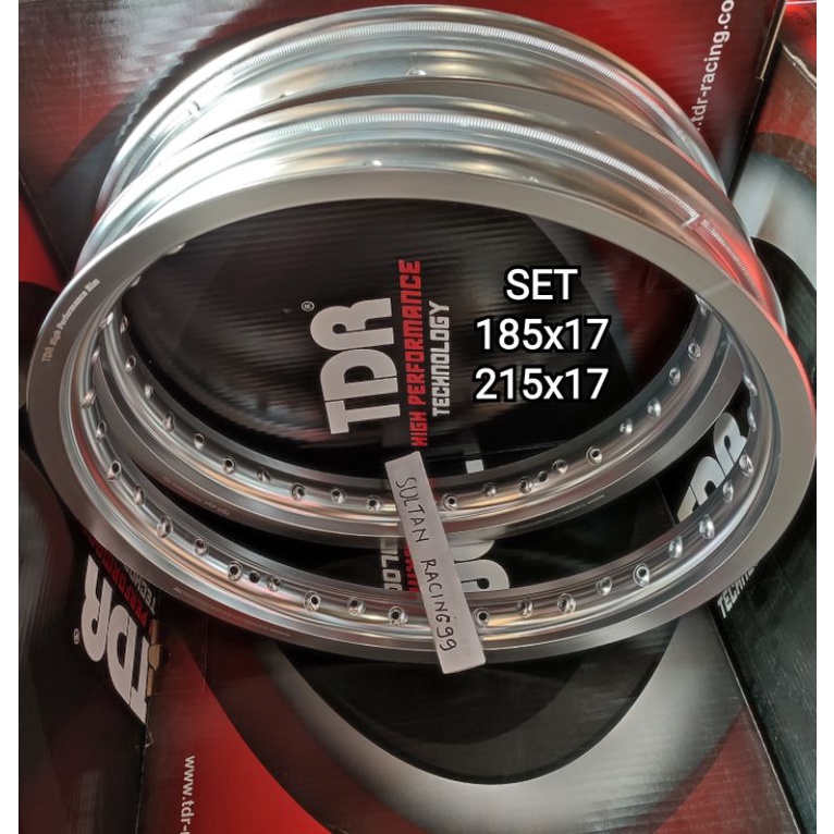 Velg TDR W Shape 185+215 Ring 17 Silver Glossy 1 Set