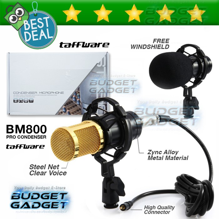 Microphone Audio Pro Condenser Taffware with ShockProof Mount - BM800 YS1