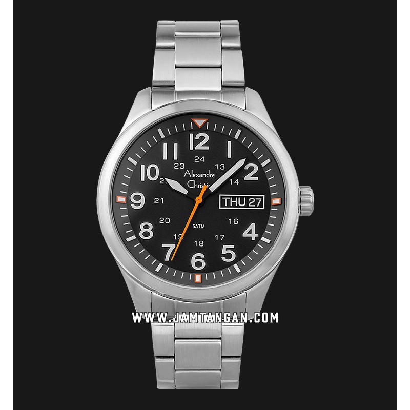 Alexandre Christie AC 6539 ME BSSBA Men Black Dial Stainless Steel Strap