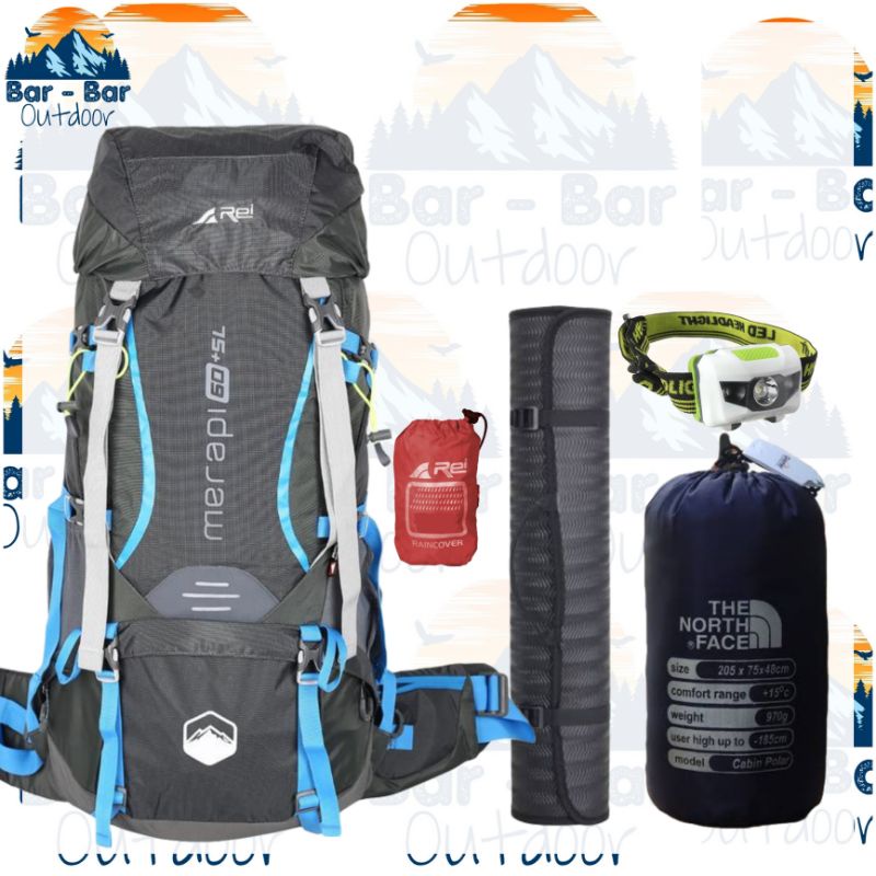 Paketan Murah Peralatan Mendaki Tas Gunung Tas Outdoor Carrier Arei Rei Merapi 60+5L