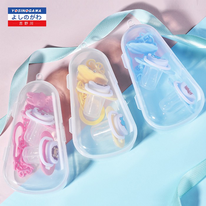 Empeng bayi isi 2pcs + Rantai Klip Pacifier Dot Silicone bayi free box - 1 PCS RANDOM