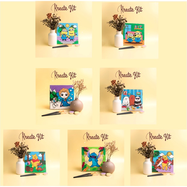 

Paint By Number Diy Painting Kit Canvas Kanvas Lukis 20X20Cm Famous Character Series [Kreate Kit]
