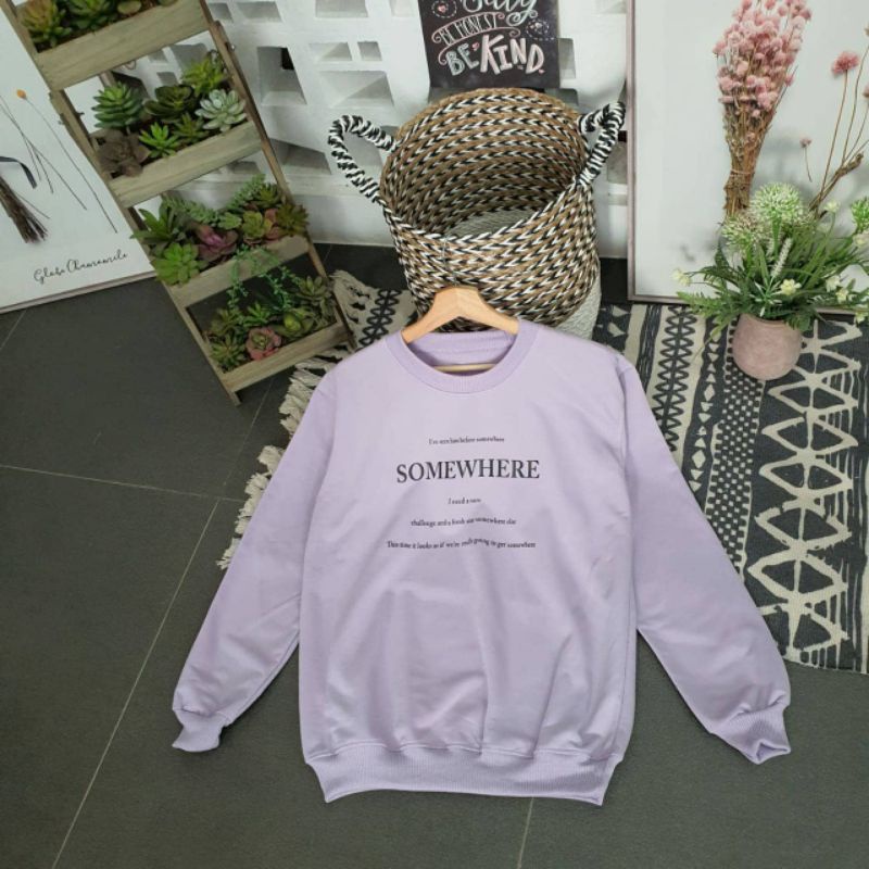 Nayla Fashion Grosir - SOMEWHERE Sweater terbaru Pria Wanita/sweater keren turtleneck bahan fleece soft