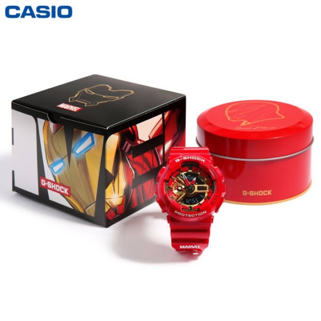 Jam Tangan Pria Anak Anak Casio G-Shock GA-110 Iron Man Custom