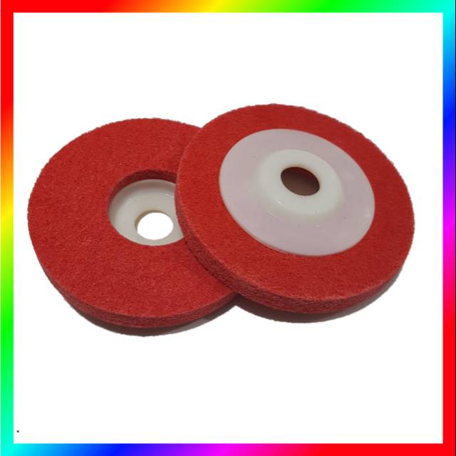 Batu Poles Sponge Merah Non Woven KOSOKU 4&quot; Poles Stainless GRIT 180