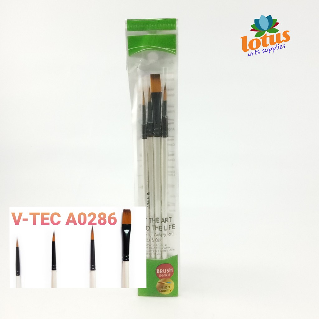 

V-TEC Brush A0286 set 4 / Kuas Lukis