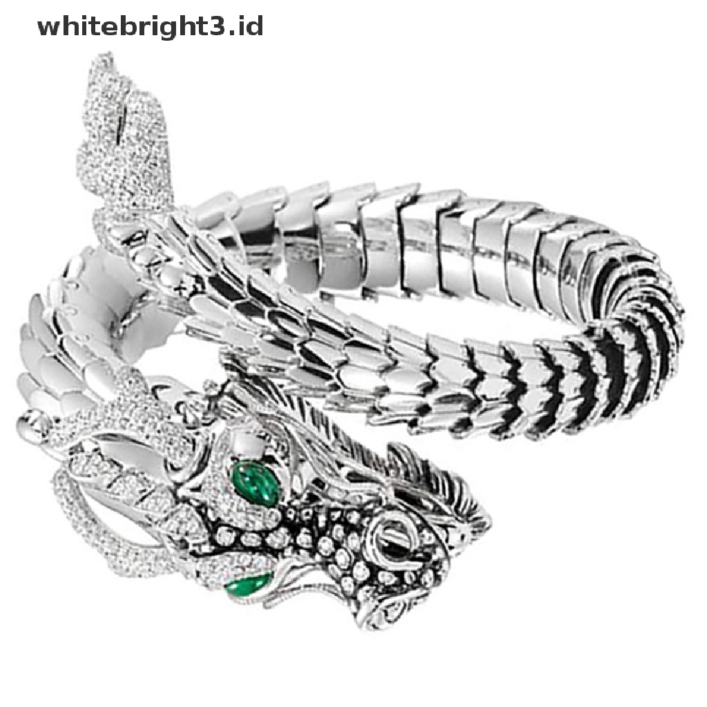 (whitebright3.id) Cincin Terbuka Adjustable Motif Naga Cina Untuk Pria / Wanita / Sepeda