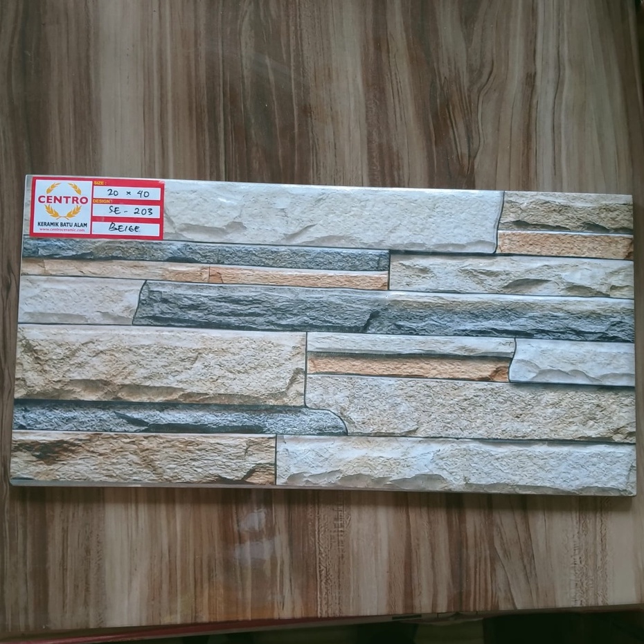 Jual Keramik Dinding Centro Batu Alam 20x40 SE 203 Beige | Shopee Indonesia