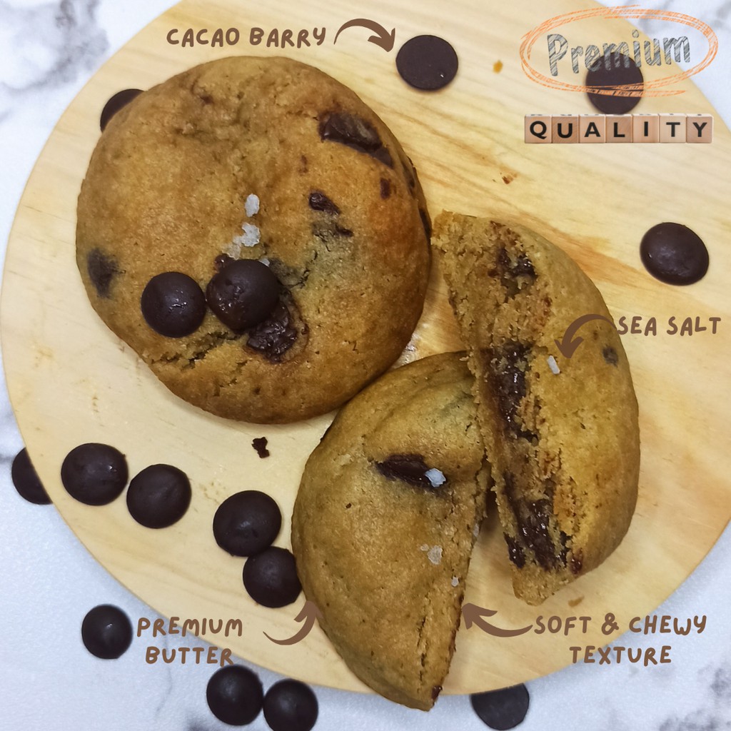 

[OPENING PROMO] ORIGINAL CLASSIC Premium Soft Baked Cookies Dough Chewy Levain Cookie NYC Style / Kue Biskuit Kenyal