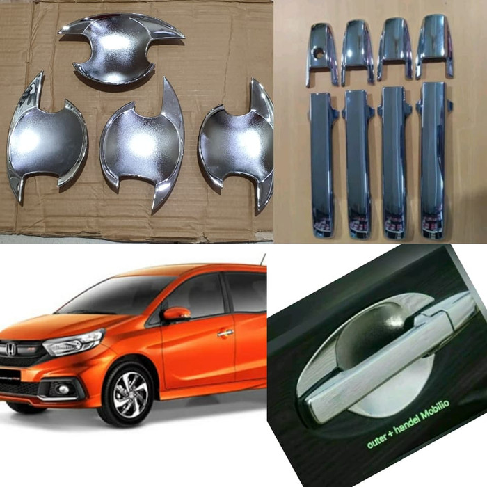 cover handle pintu + outer MANGKOK Honda MOBILIO / HONDA BRV BR-V CROME chrome tempel