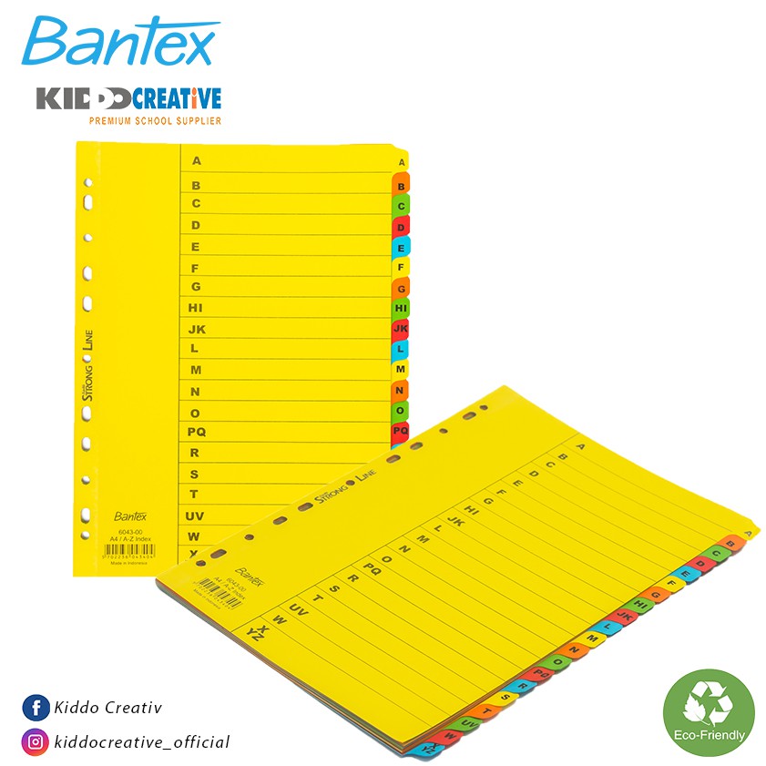 

Bantex Cardboard Divider & Indexes A4 A-Z (20 Pages) #6043-00
