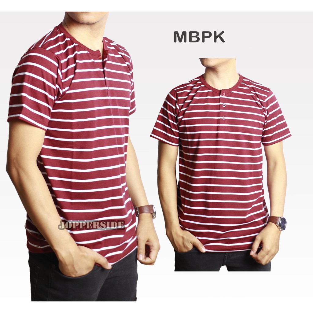 [ COD PABRIK ] Jopperside baju kaos polos kancing henley katun combed premium pria tb2