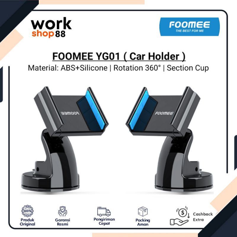 Baru FOOMEE YG01 Car holder - Original Garansi Resmi - Mobil Phone Stand dashboard Dasbod di penjepi