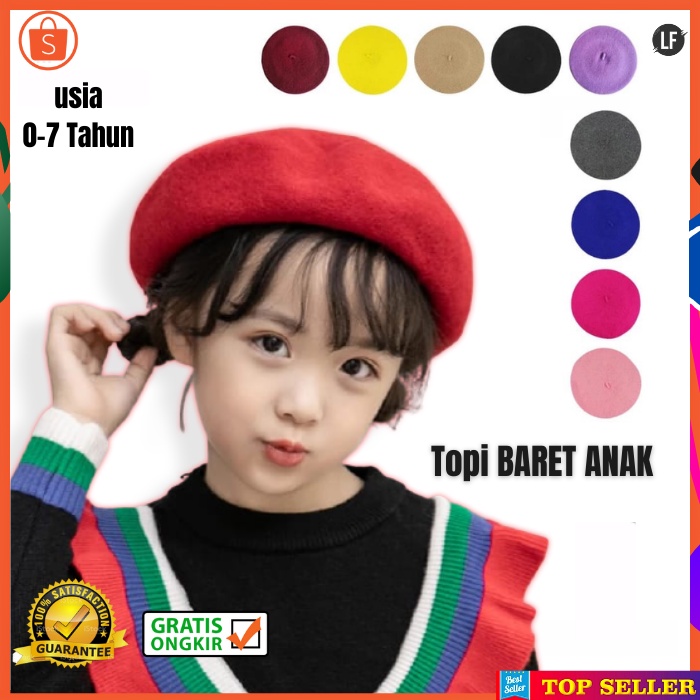 TOPI BARET ANAK PEREMPUAN KOREA KEKINIAN BERET CAPS BAYI KIDS LUCU TERBARU IMPORT J1