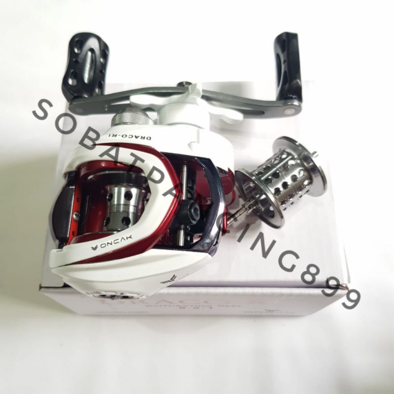 reel bait casting oncak draco RI (HANDLE KIRI)DOBLE SPOOL (REGULAR DAN SWALLOW)