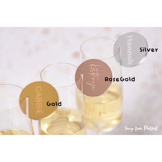 Hampers Tag Akrilik | Acrylic Mirror Tag | Hiasan Hampers Label | Acrylic Mirror Round Hang Tag | Hang Tag Hiasan Hampers Gift|  Akrilik Label Grafir