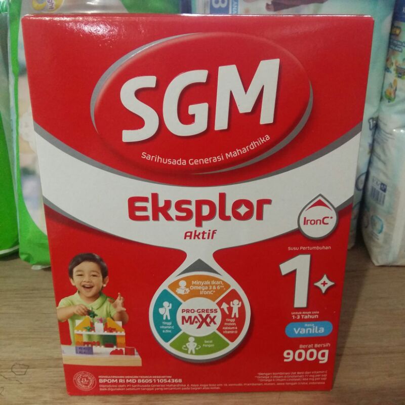 SGM 1+ Eksplor 900g Susu Anak 1 tahun Madu dan Vanila 900 g Honey Vanilla