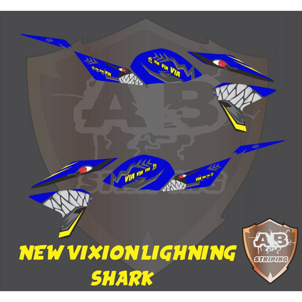 striping sticker decal vixion nvl th.2013-2014 new vixion lightning shark jhoos