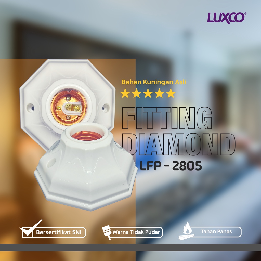 Fitting Lampu Plafon Tahan Panas LUXCO Produk Handal BerSNI bahan ABS FREE ONGKIR