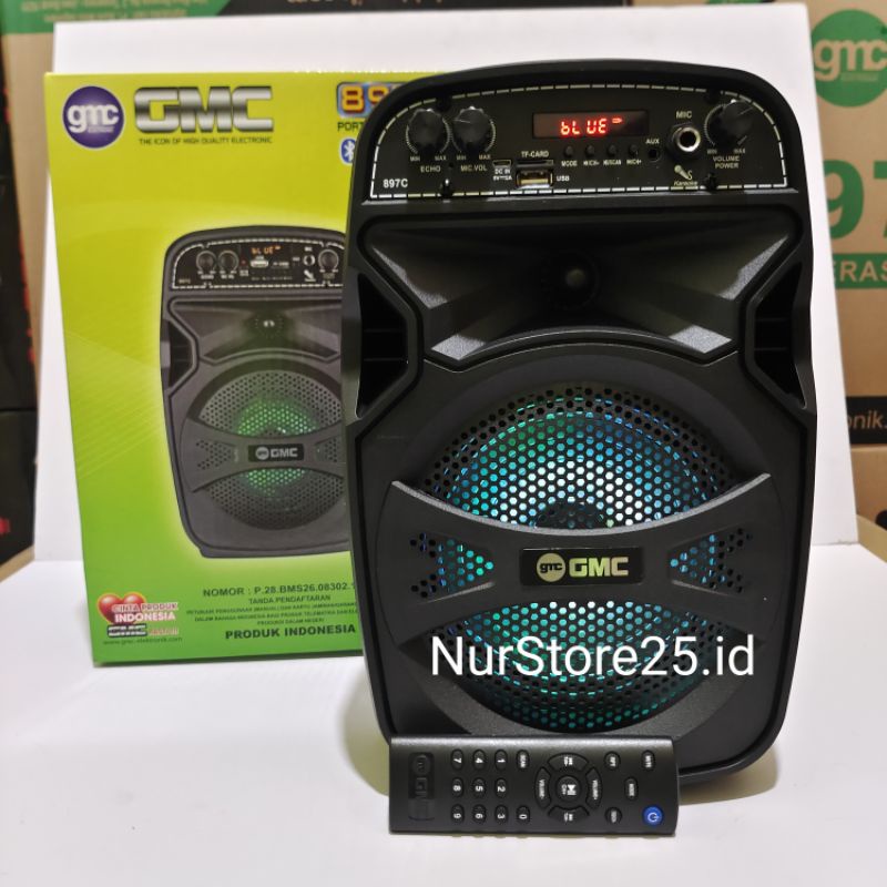 Speaker Bluetooth Portable GMC 897C Bonus Mic Remot /Salon Aktif Bluetooth Gmc