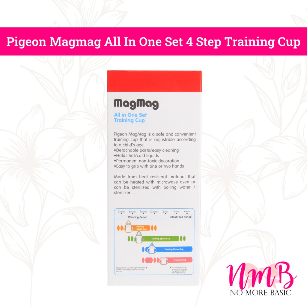 Pigeon Mag Mag All In One Set Training Cup Step 4 Feeding Set Peralatan Makan Minum Bayi