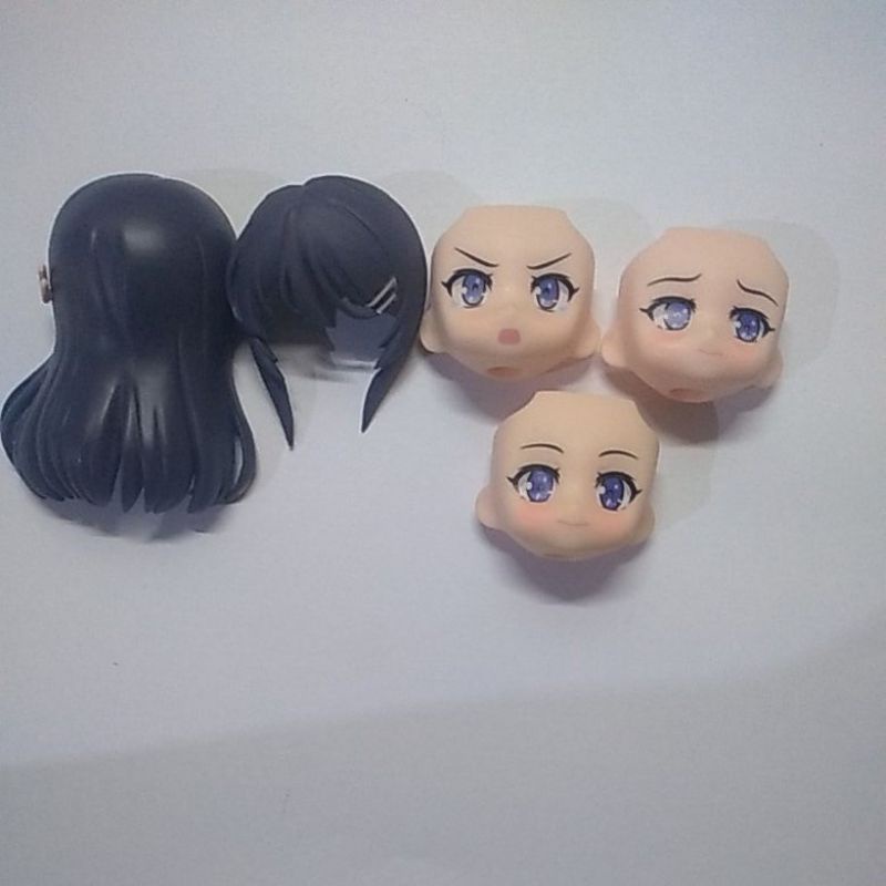 nendoroid girl sakurajima mai split hair and faceplate kws