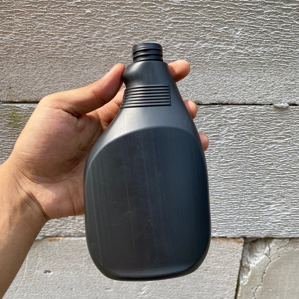 BOTOL HDPE 500ML GEPENG HITAM NECK 28 (BOTOL SAJA)