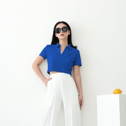 [TAVIA] JIRO KNIT POLO / BAJU CROP WANITA / KAOS CROP WANITA-1