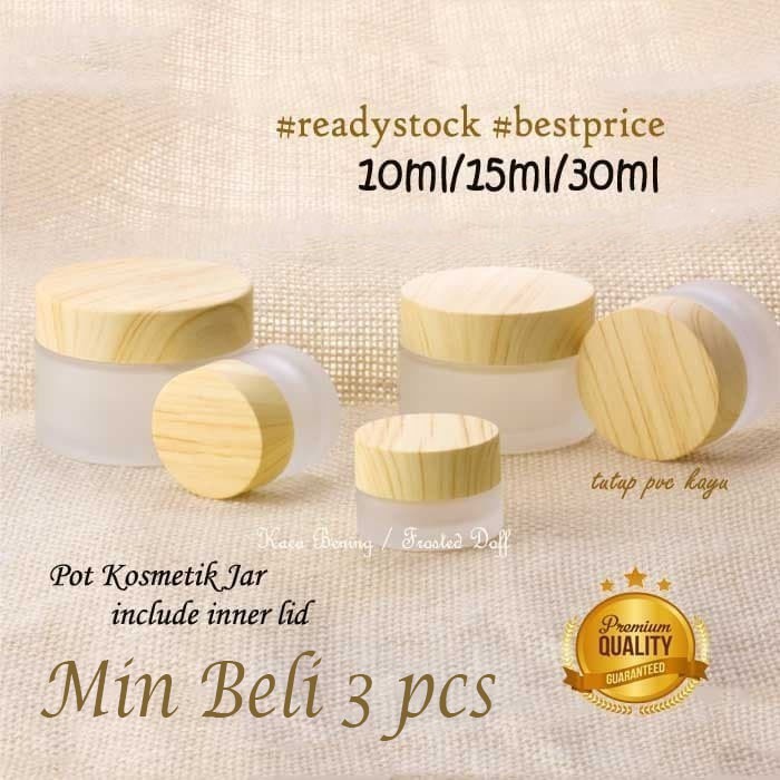 Tempat Wadah Botol Kosmetik 20 ml Cream Jar Kaca 20 gram Travel Jar Share In Jar Krim Pot Saffron