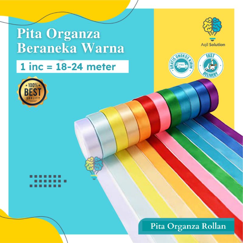 pita organza rollan MURAH 18-24 meter (1 inch)