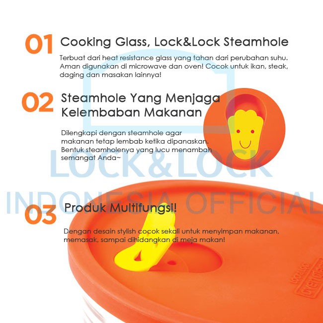 LocknLock Oven Egg Glass Steamer 460ml - LLG506