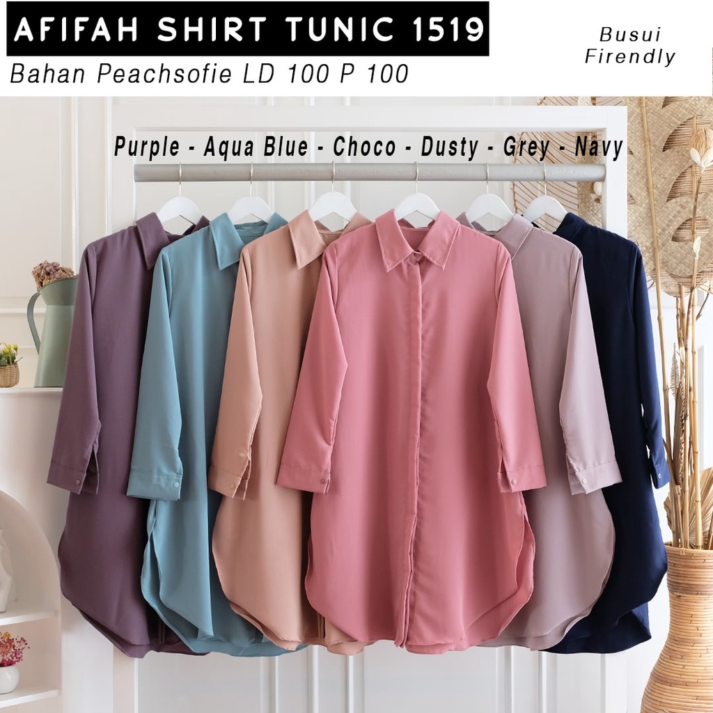 AFIFAH SHIRT TUNIC / TUNIK WANITA / ATASAN KERJA (BISA COD)