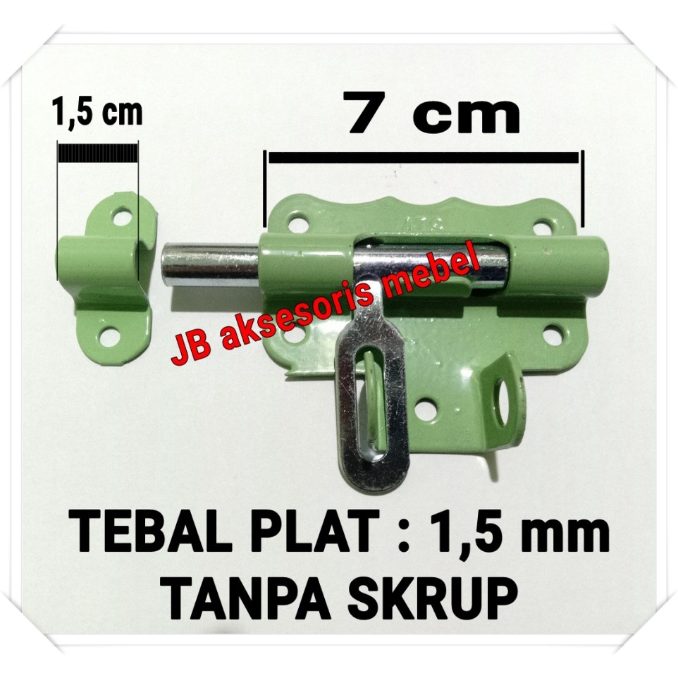 GRENDEL OVERVAL HIJAU 7 cm / SELOT SLOT OVERPAL GEMBOK HIJAU 7 cm ATS