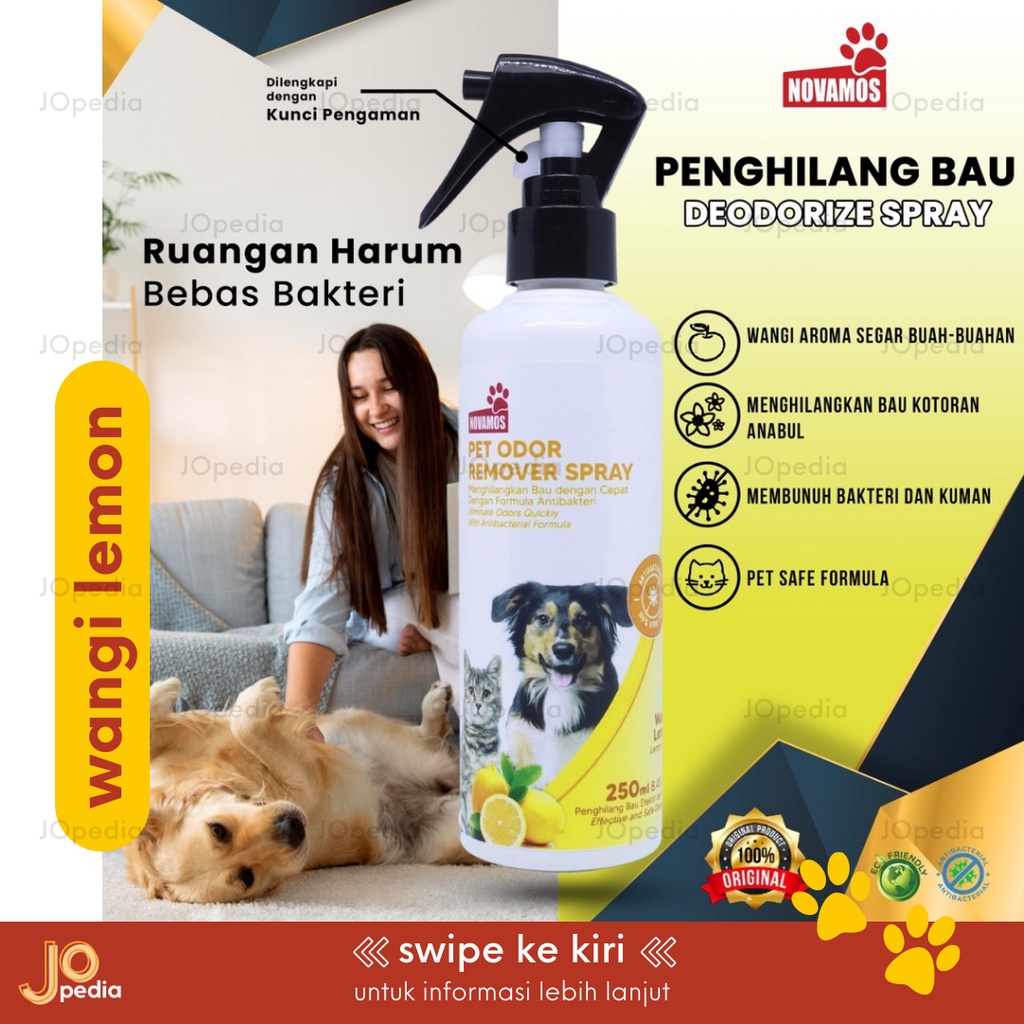 NOVAMOS Penghilang Bau Kotoran Kucing Anjing Spray Kandang Kencing Pup Poop Anti Bakteri