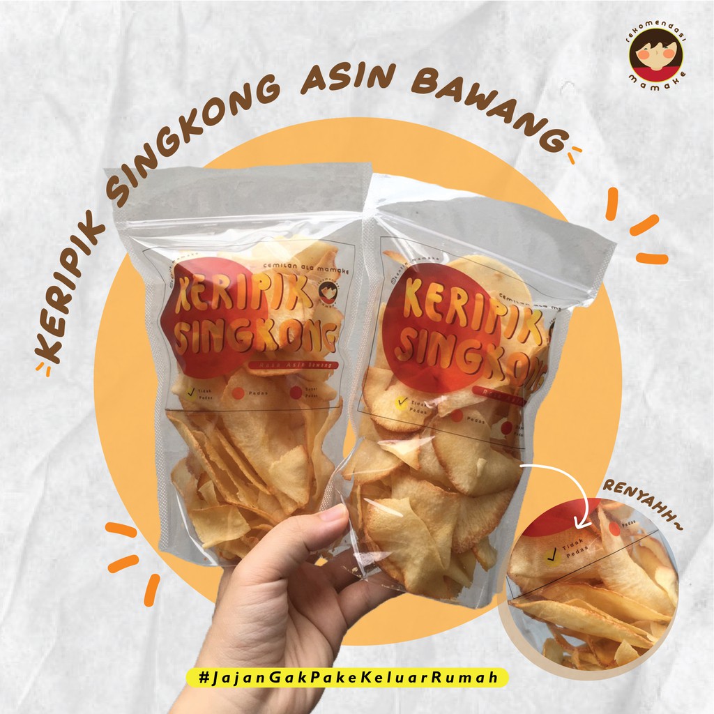 

[ Kantin Mamake ] KERIPIK / KRIPIK SINGKONG ASIN BAWANG 100GR / 200GR