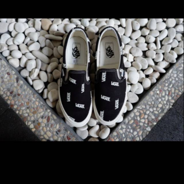 Vans Slip On OG LOGO Print Black/White