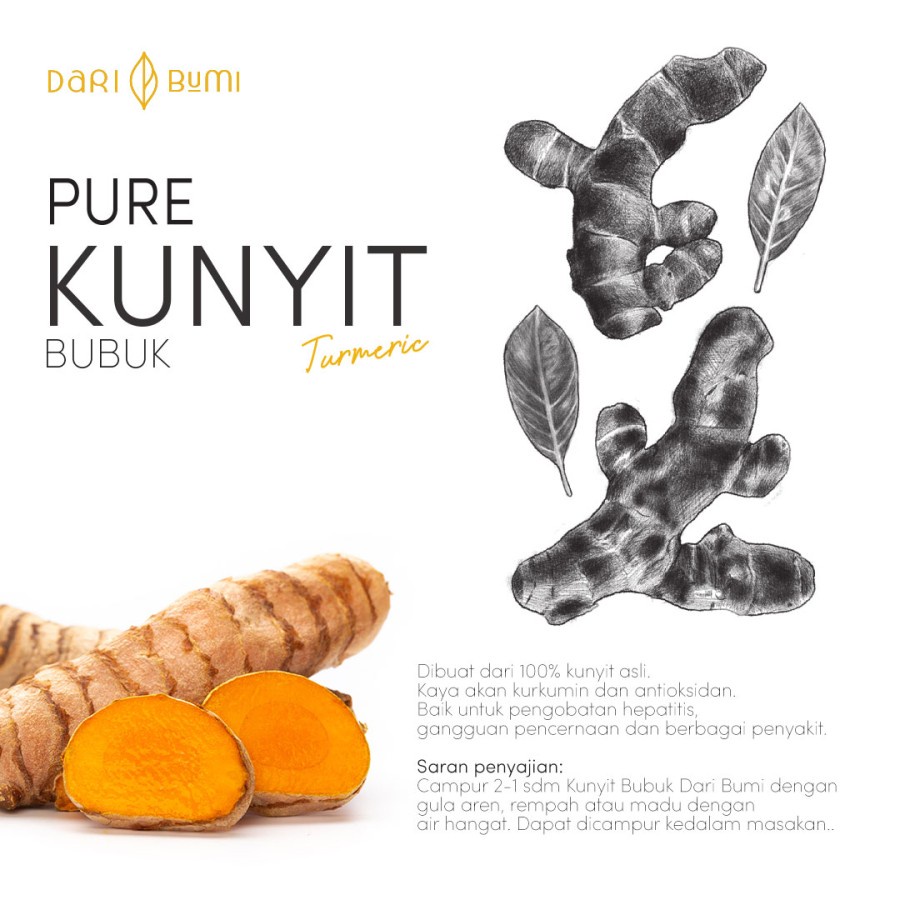 Bubuk Kunyit 50 gr | Tumeric Powder Dari Bumi