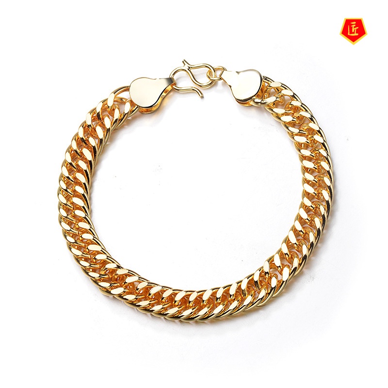 [Ready Stock]Fashion Temperament Men's Gold Bracelet