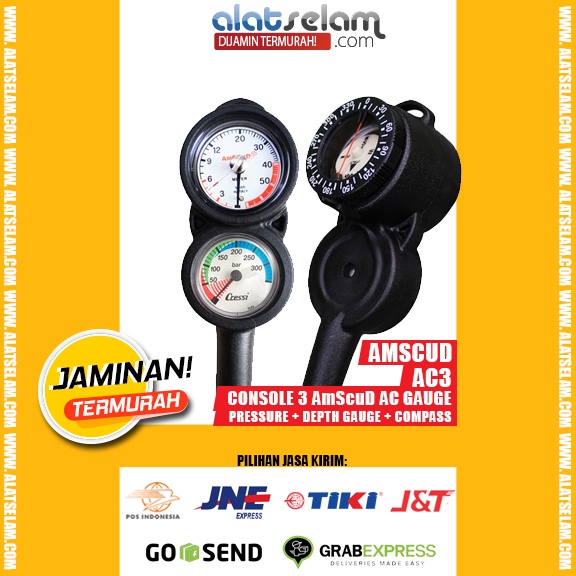 AC 3 – Console 3 AmScuD AC GAUGE – PRESSURE + DEPTH GAUGE + COMPASS – 993278 / Peralatan Scuba Divin