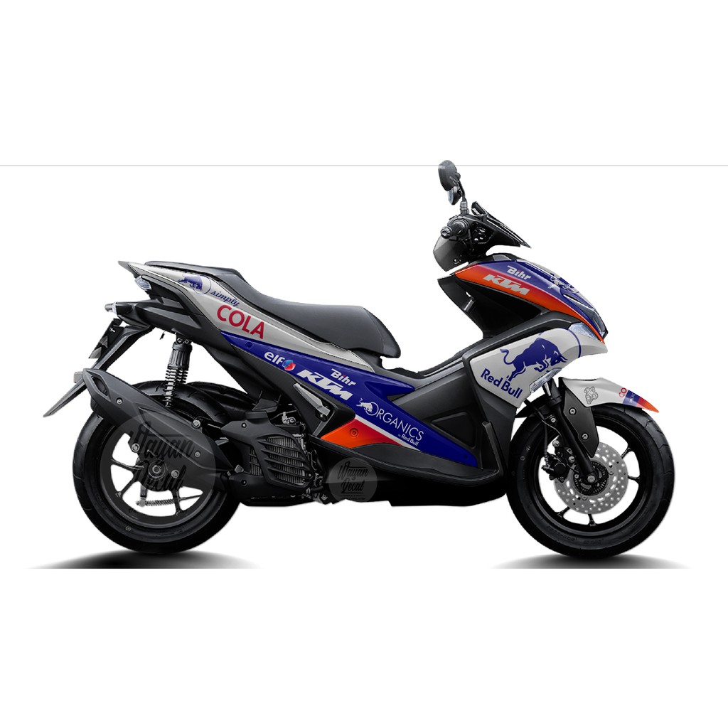 DECAL AEROX RED BULL SILVER BIRU